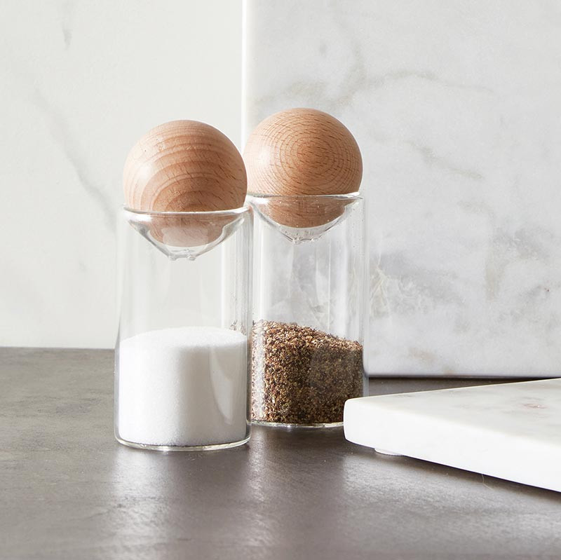 Glass Salt + Pepper Shakers - [Consumer]Santa Barbara Design Studio