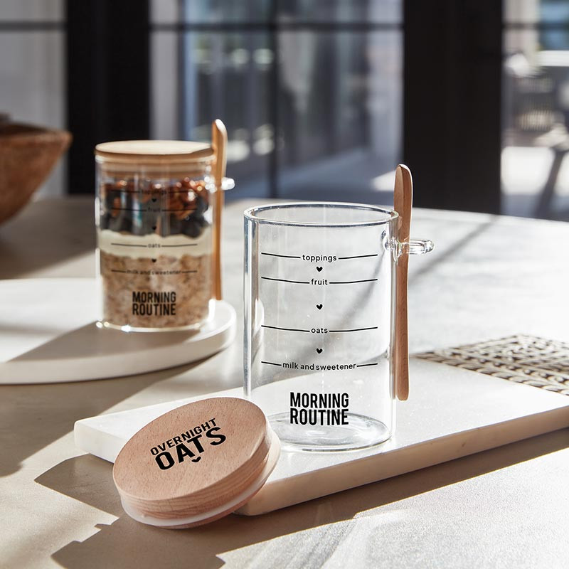 Overnight Oats Jar + Spoon - [Consumer]Santa Barbara Design Studio