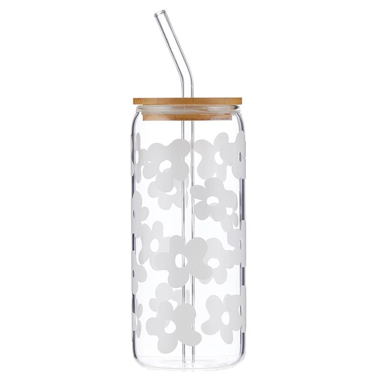 Glass Tumbler | White Floral