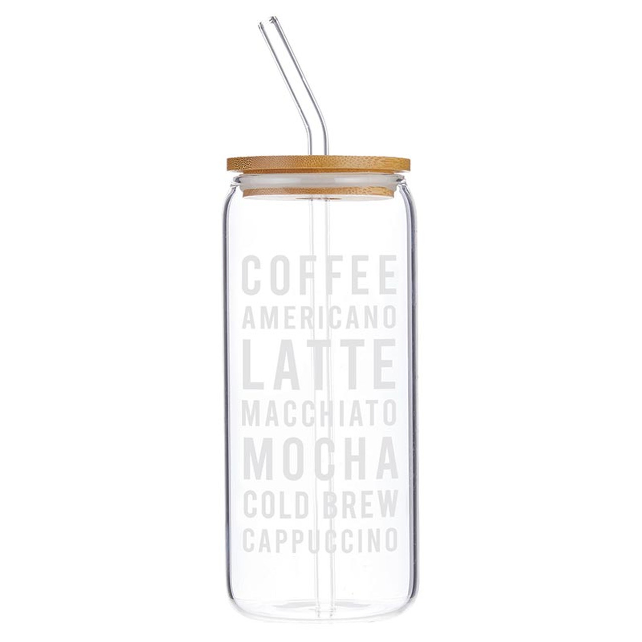 Glass Cold Brew Tumbler - Coffee Americano - Santa Barbara Design Studio