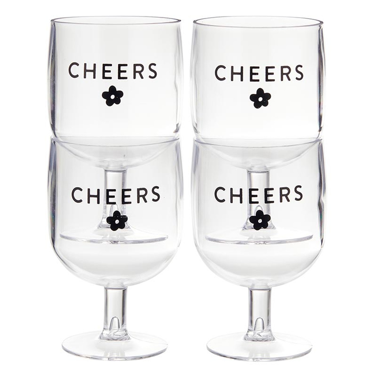 Cheers® Ruby Set of 4 Wine Glasses