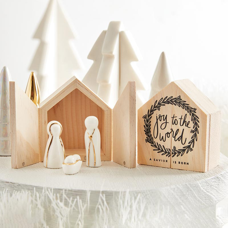 Presepe Natività In Scatola Di Latta – Set Portatile Della Sacra Famiglia, Decoro Da Tavolo Fatto A Mano Per Scuola E Gruppi Parrocchiali