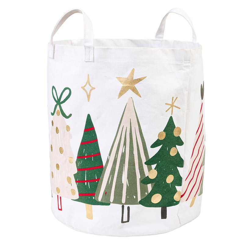 Large Canvas Storage Tote Trees