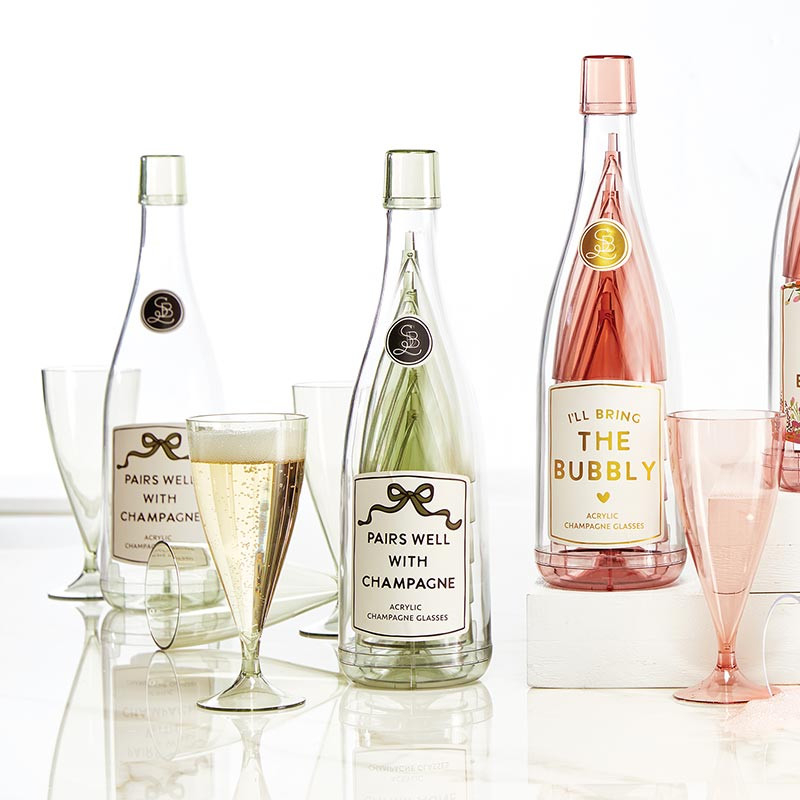 Santa Barbara Design Studio Acrylic Champagne Bottle and Glasses - Thumbnail 4