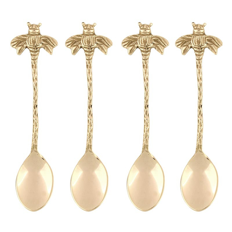 Gold Bee Spoons - Set of 4