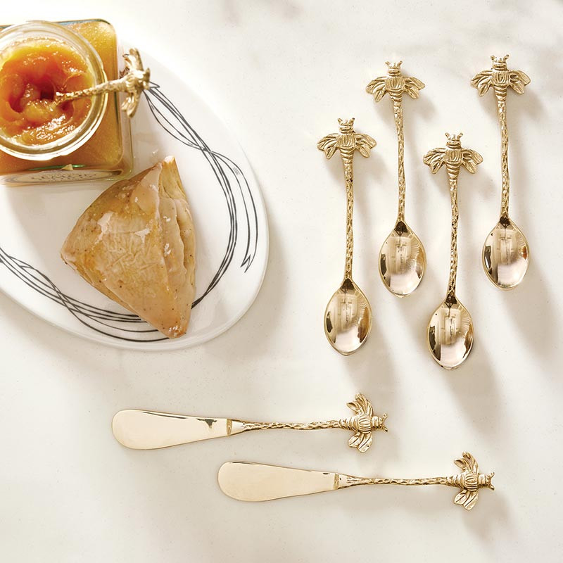Gold Bee Spoons - Set of 4 - Thumbnail 2