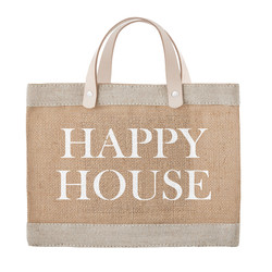 F2F Happy House Jute Tote G2653