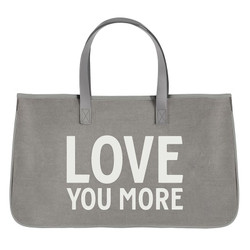 Grey Canvas Tote-Love You More