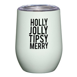 Matte Wine Tumbler - Holly Jolly