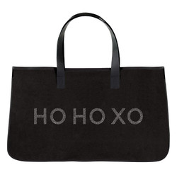 Black Canvas Tote-Ho Ho Xo