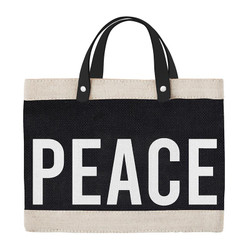 Black Mini Market Tote-Peace