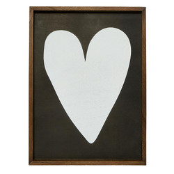 Wood Wall Sign - White Heart