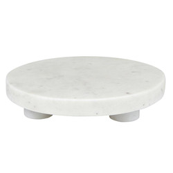 White Mable Footed Tray - 6" Dia