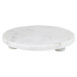 White Mable Footed Tray - 8" Dia