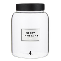 Holiday Glass Pantry Canister - Merry Christmas - 66oz