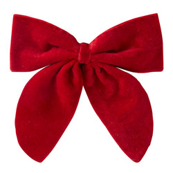 Velvet Bow Napkin Ties - Red - Set of 4