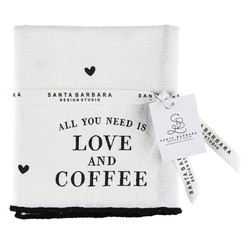 Overlock Tea Towel - Love & Coffee