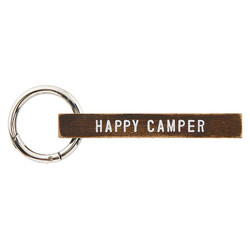 Face to Face Wood Keychain - Happy Camper