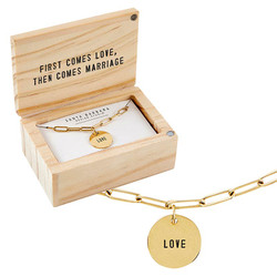 Link Chain Charm Necklace - Love