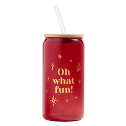 16oz Glass Tumbler - Oh What Fun!