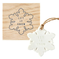 Face to Face Ceramic Ornament - Snowflake - Let It Snow