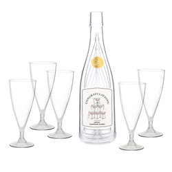 Acrylic Champagne Bottle + Glasses - Congratulations