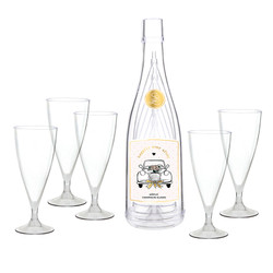 Acrylic Champagne Bottle + Glasses - Happily Ever After