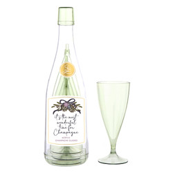 Acrylic Champagne Bottle + Glasses - Most Wonderful Time for Champagne