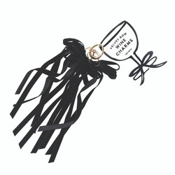 Velvet Bow Wine Charms - Black - Set of 6