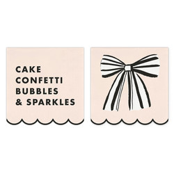 Scalloped Cocktail Napkins - Pink 