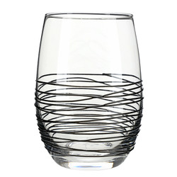 Textured Spun Stemless Wine Glass - Black