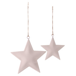 Lilac Enamel Star Ornament - Set of 2 - 6" + 4"