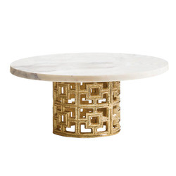 Marble + Gold Iron Pedestal