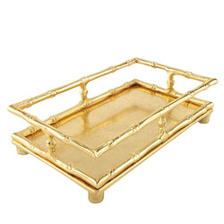 Gold Bamboo Guest Napkin Tray