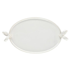 Ceramic Ribbon Handle Platter - Oval