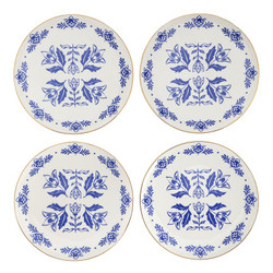 Ceramic Riviera Blue Appetizer Plates - Set of 4