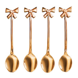 Rose Gold Bow Spoons - Set of 4