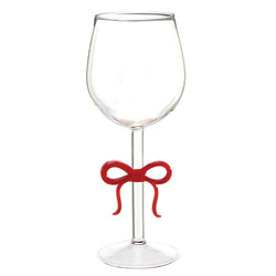 Red Bow Wine Glass 