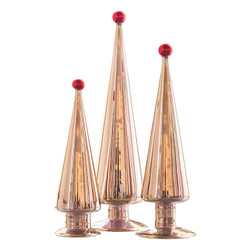Glass Trees - Rose Gold - Set of 3