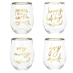Boxed Stemless Wine Glass Set - Verry Merry