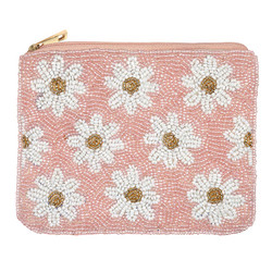 Beaded Pouch - Daisies