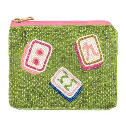 Beaded Pouch - Mahjong Tiles