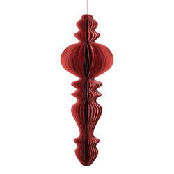 Traditional Finial Paper Ornaments - Deep Red 24" 
