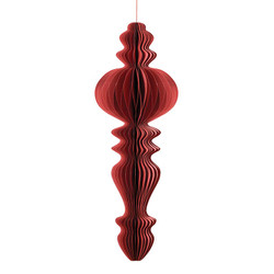 Traditional Finial Paper Ornaments - Deep Red 9" 
