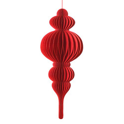 Luxe Finial Paper Ornaments - Red 18"