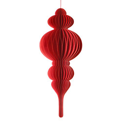 Luxe Finial Paper Ornaments - Red  9"