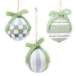 Face to Face Paper-Mache Ornaments - Set of 3