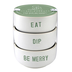 Face to Face Ceramic Dip Bowl Set - Eat Dip Be Merry