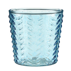 Face to Face Blue Laurel Drinking Glass