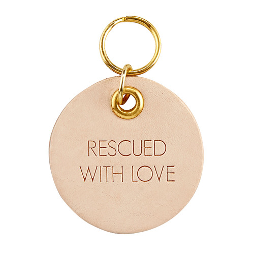 Leather Pet Tag - Rescued F3834